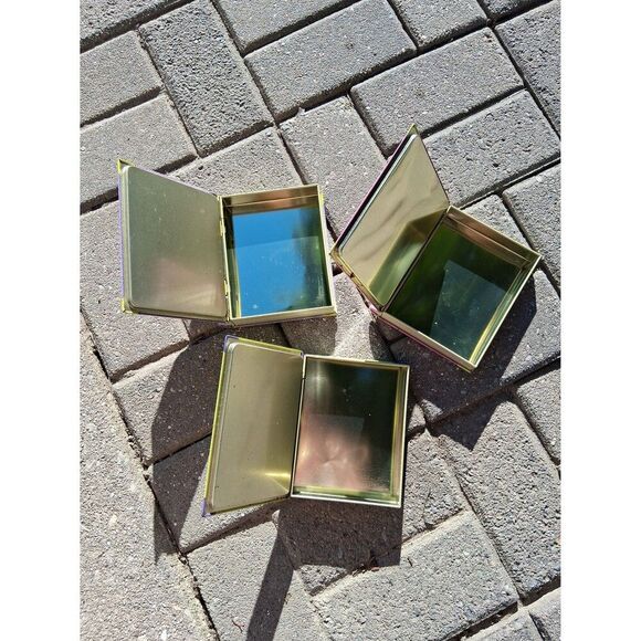 3 Collectors Tins Easter Pink Purple Green Books Vintage - Picture 3 of 5